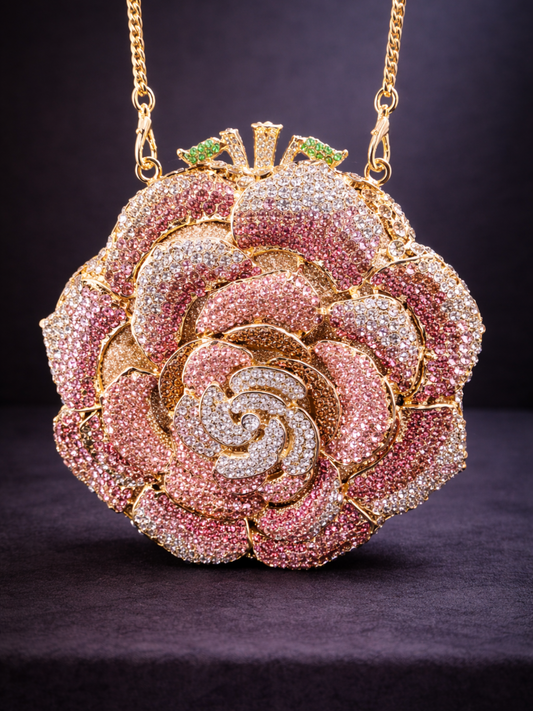 Rosè Floral Majesty Clutch
