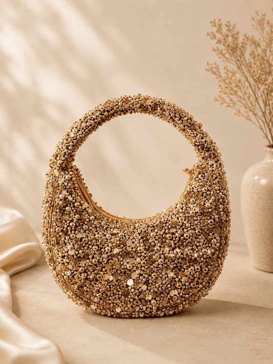 Golden Crescent Pearl Bag
