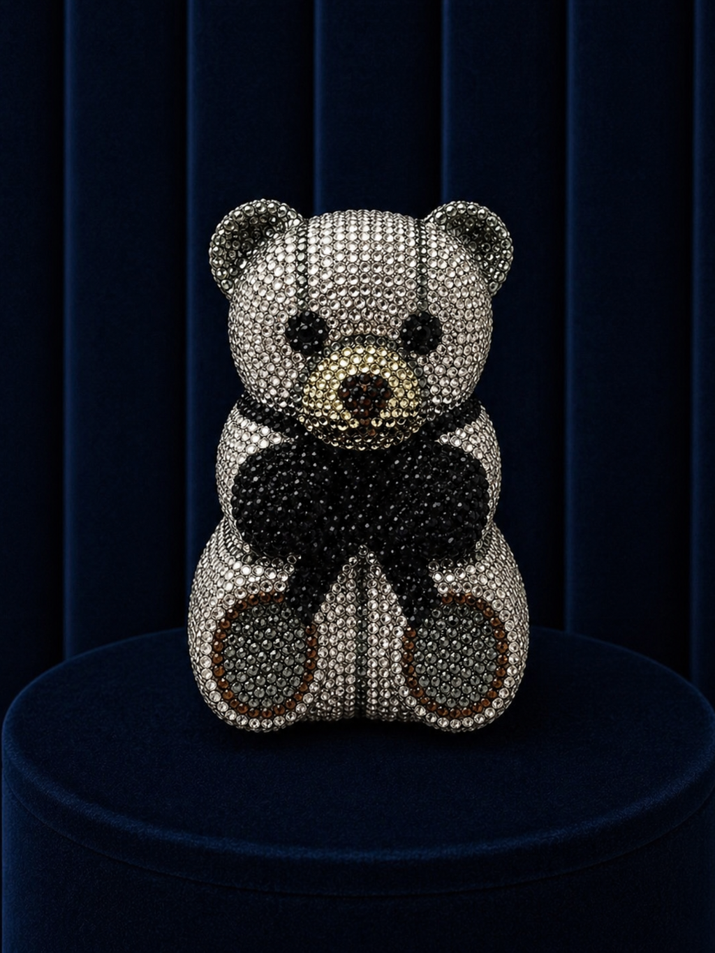 Golden Teddy Crystal Clutch