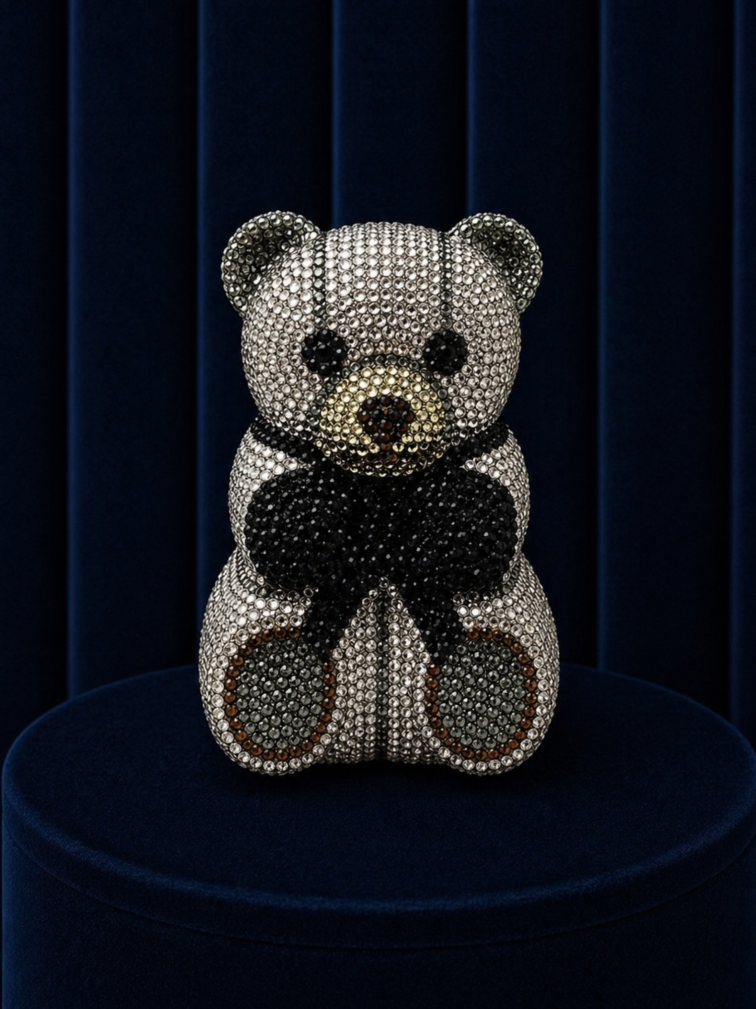 Golden Teddy Crystal Clutch