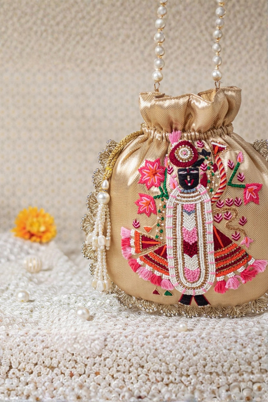 Shreenathji Hand-Embroidered Potli Bag