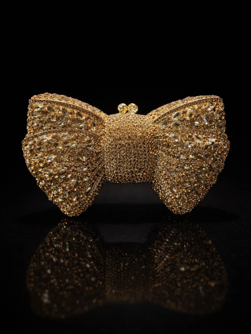Velvet Bow Crystal Clutch