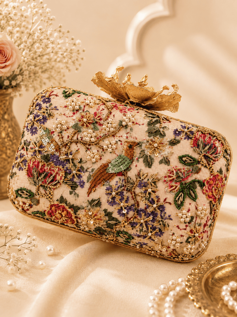 Pink Garden Bird Clutch