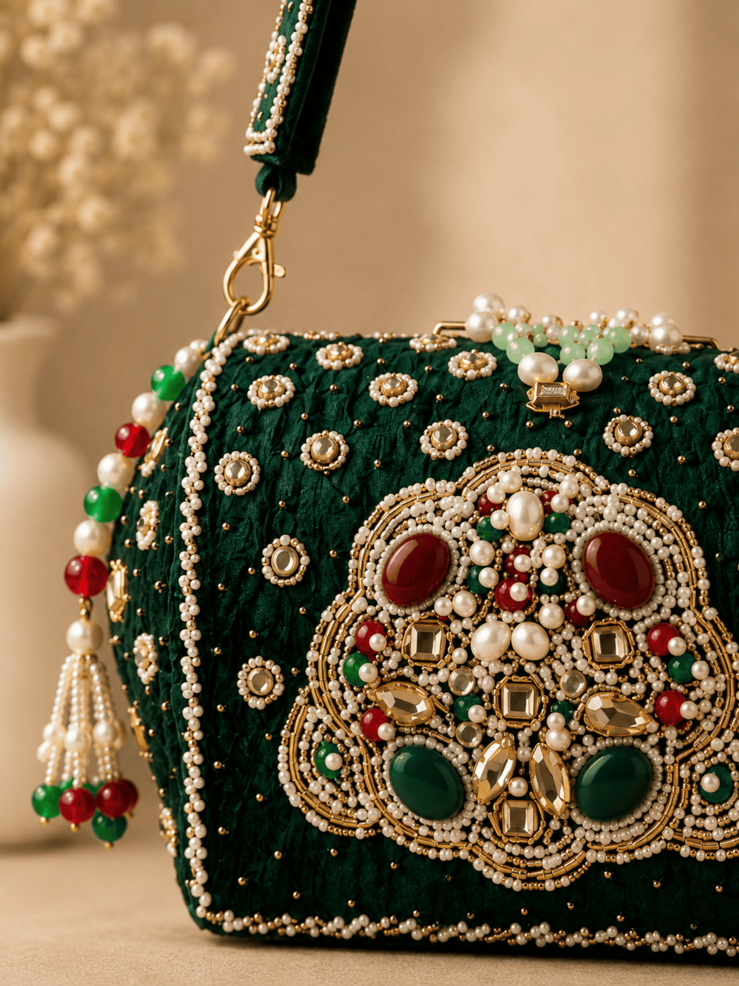 Regal Velvet Embellished Clutch