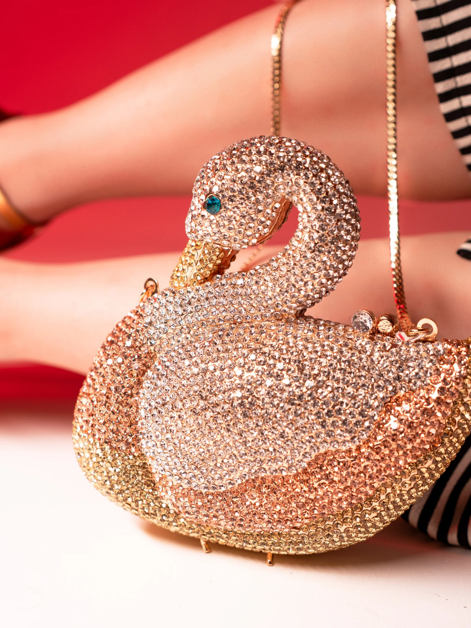 Celeste Swan Crystal Bag