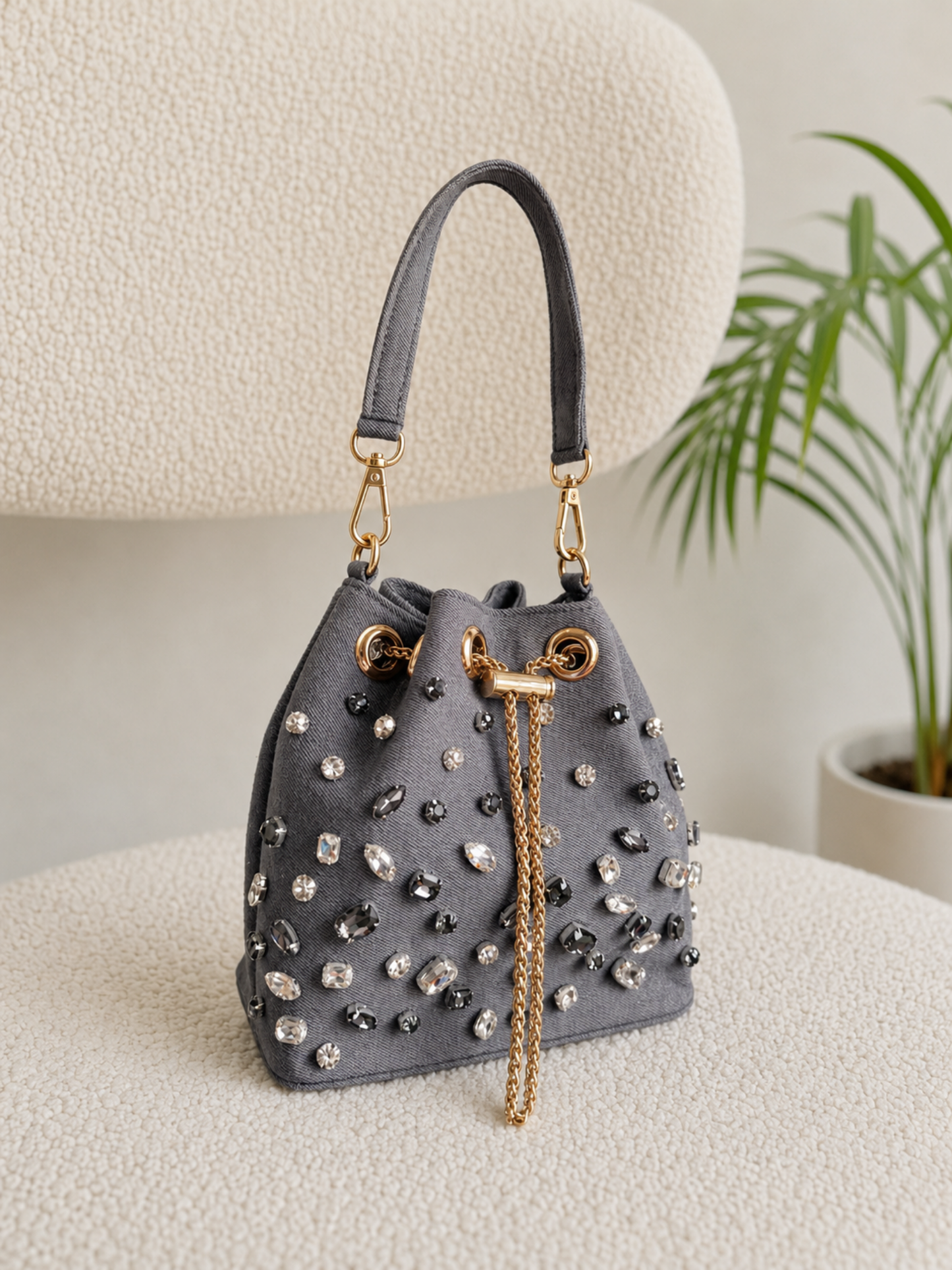 Vogue Denim Bucket Bag