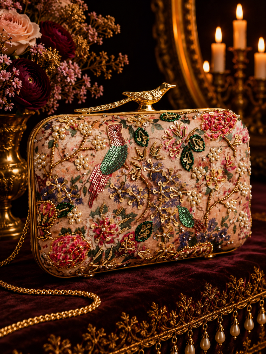 Blush Garden Bird Clutch