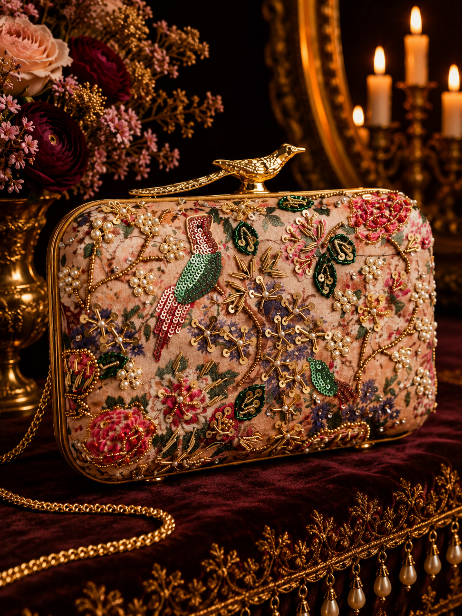 Blush Garden Bird Clutch
