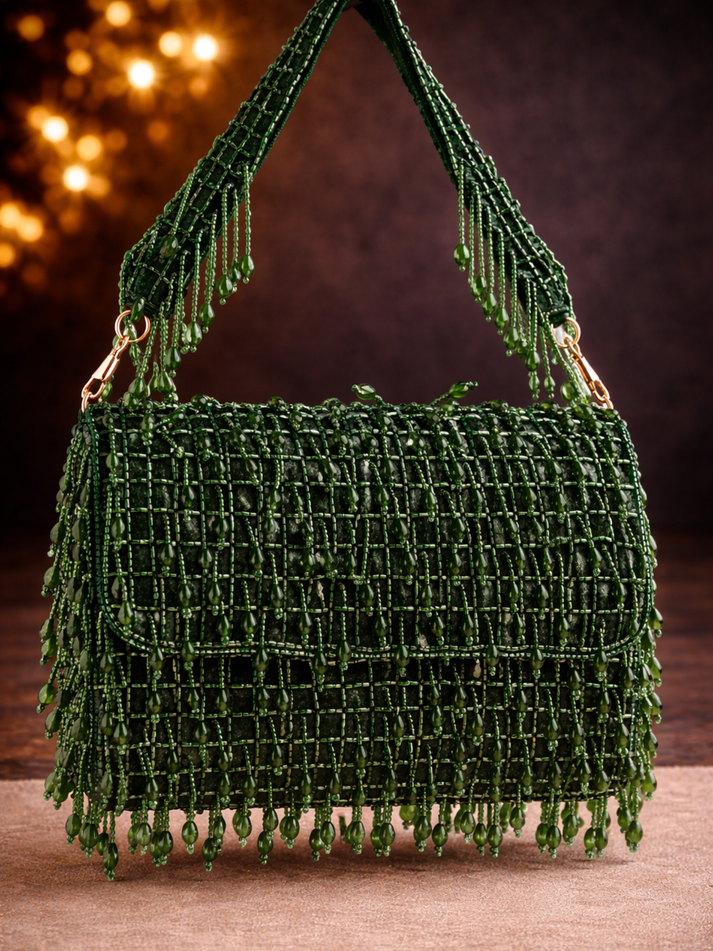 Celeste Beaded Flap Bag