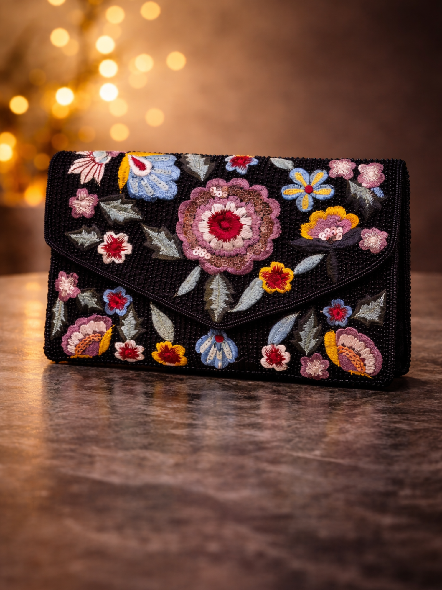 Noor Garden Embroidered Clutch