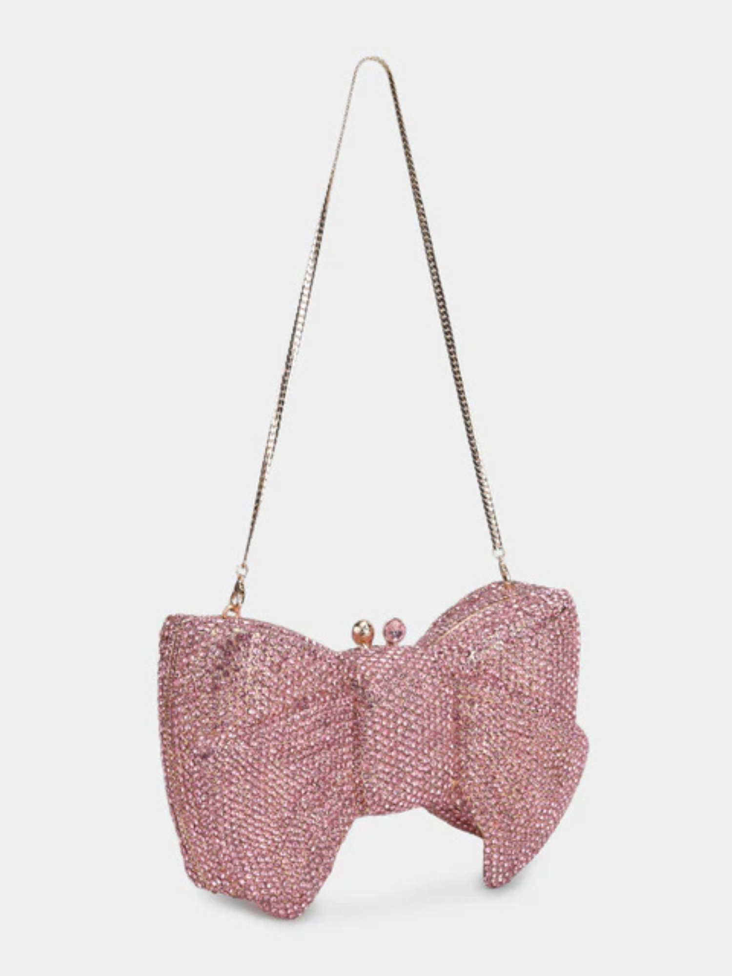 Rosé Ribbon Crystal Bag