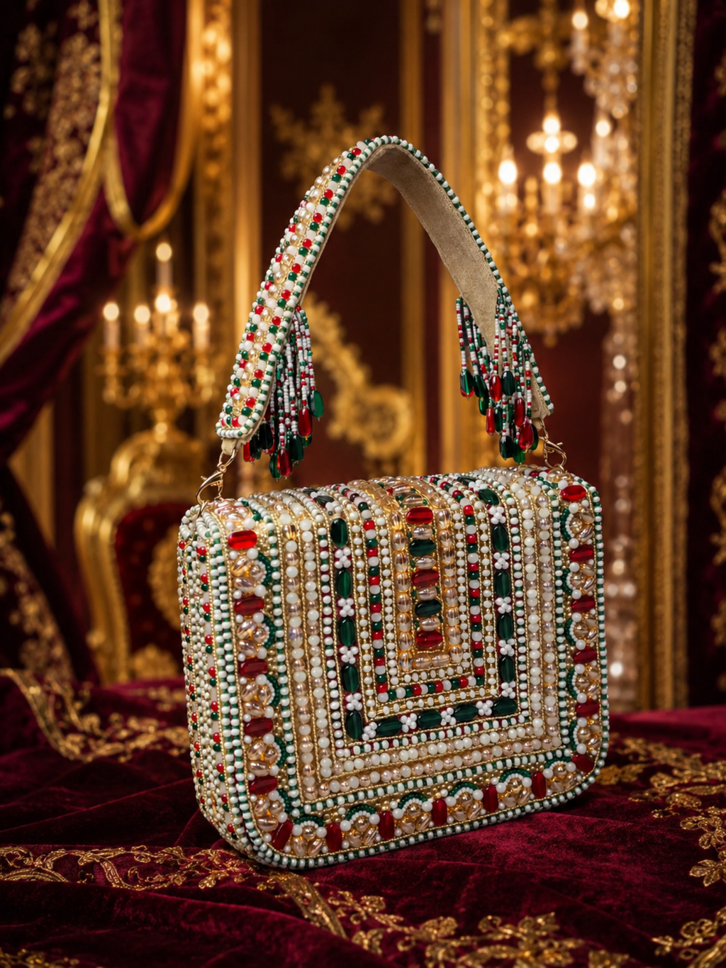 Rajwada Beaded Jewel Clutch