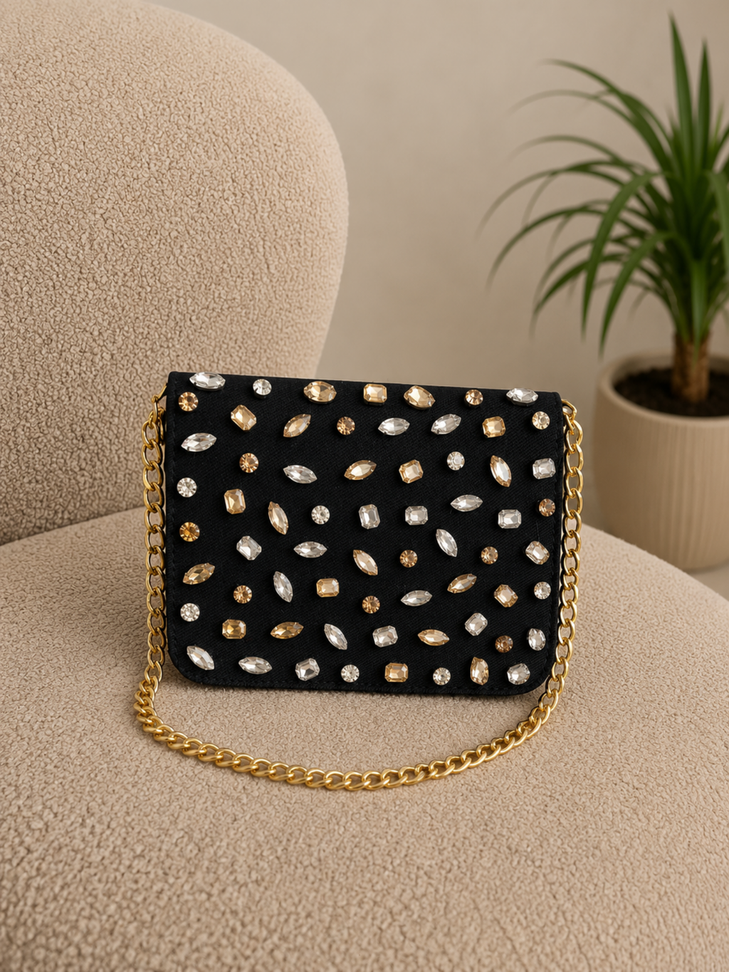 Crystal Flap Bag