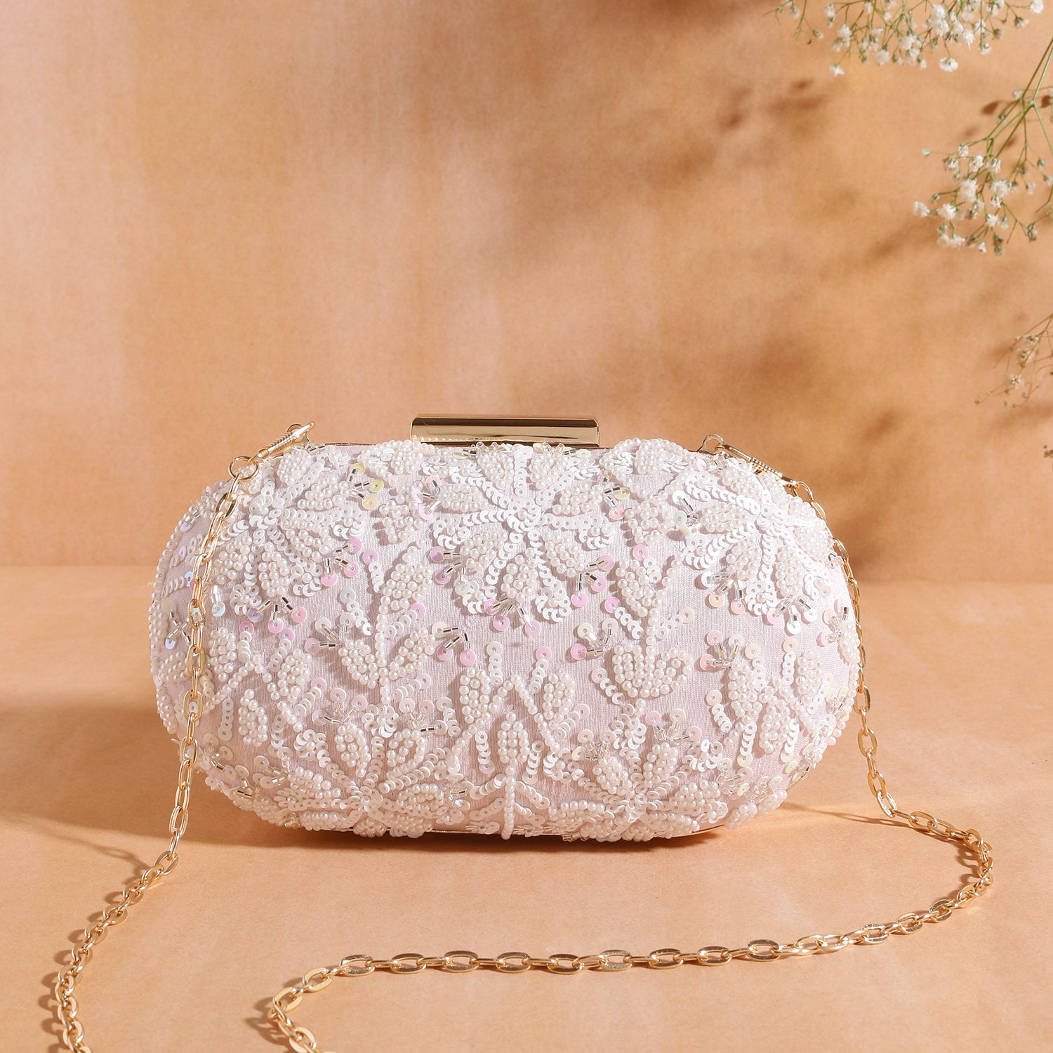 Pastel Petal Oval clutch
