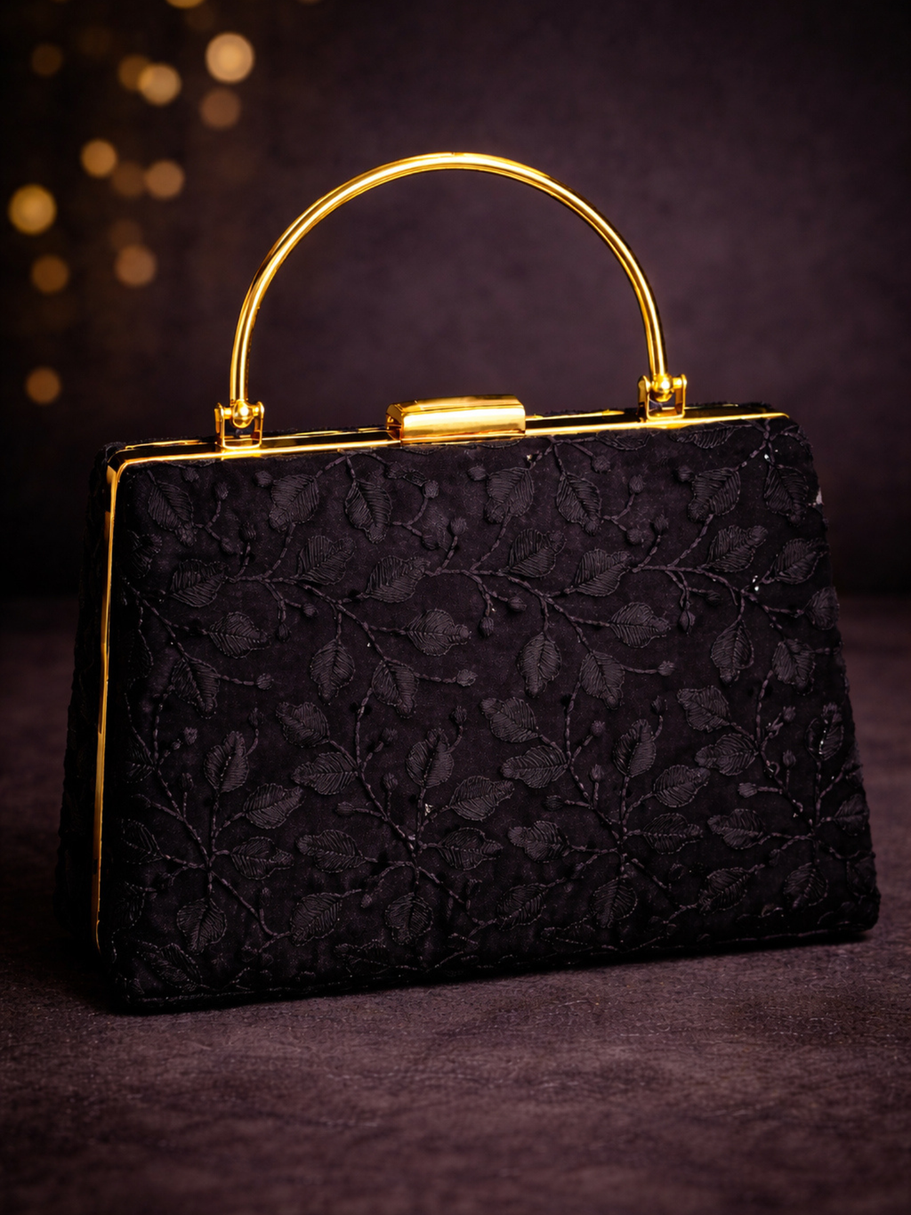 Luxe Embroidered Box Clutch