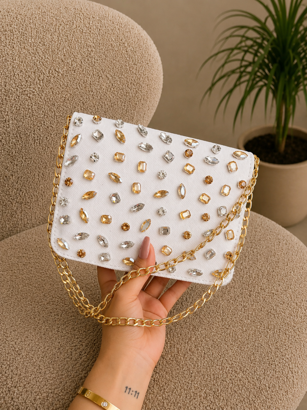 Crystal Flap Bag