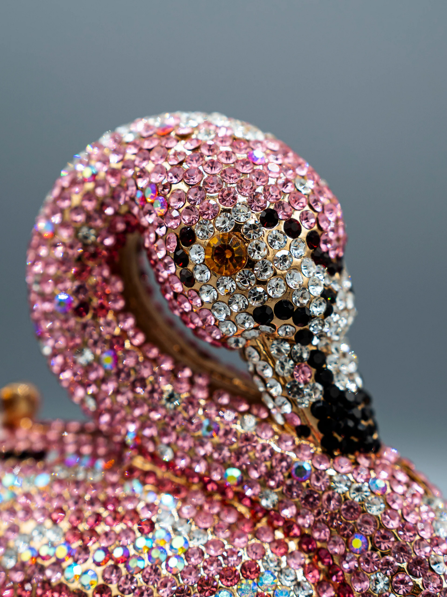 Rosé Swan Crystal Clutch