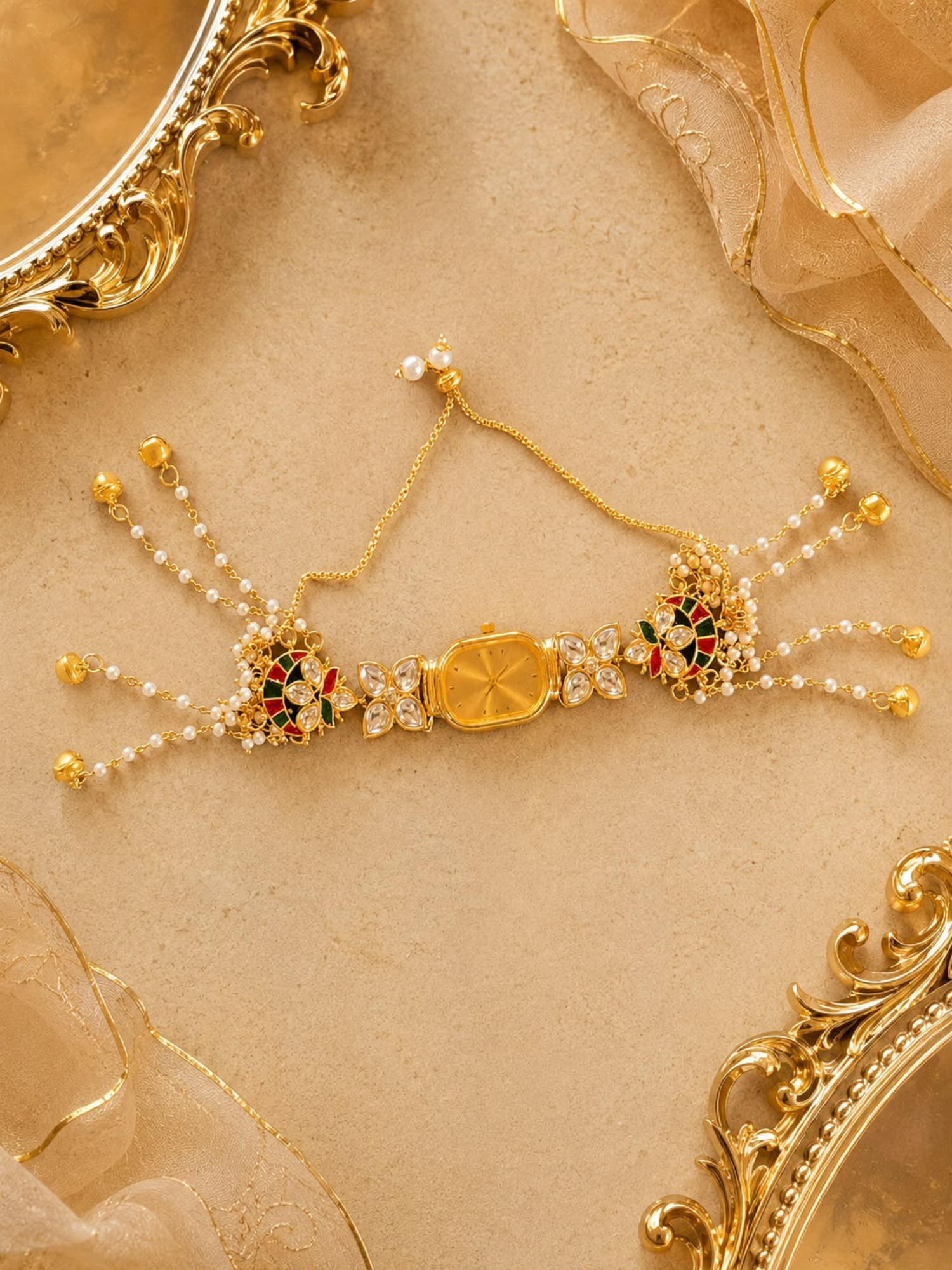 Maharani Latkan Handmade Kundan Watch