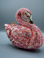 Pink Swan Crystal Clutch