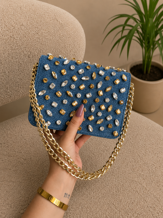 Crystal Flap Bag
