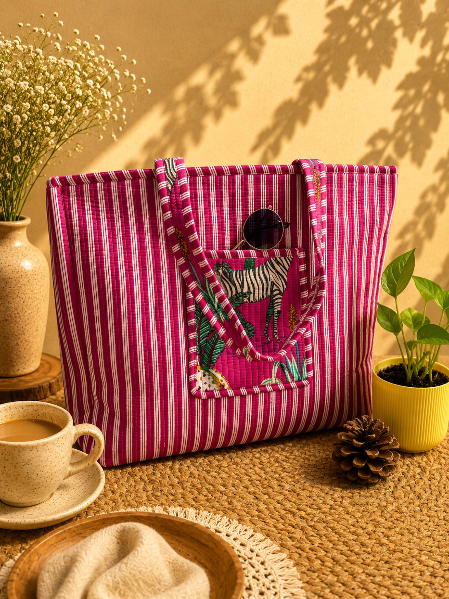 Pink Safari Quilted Tote