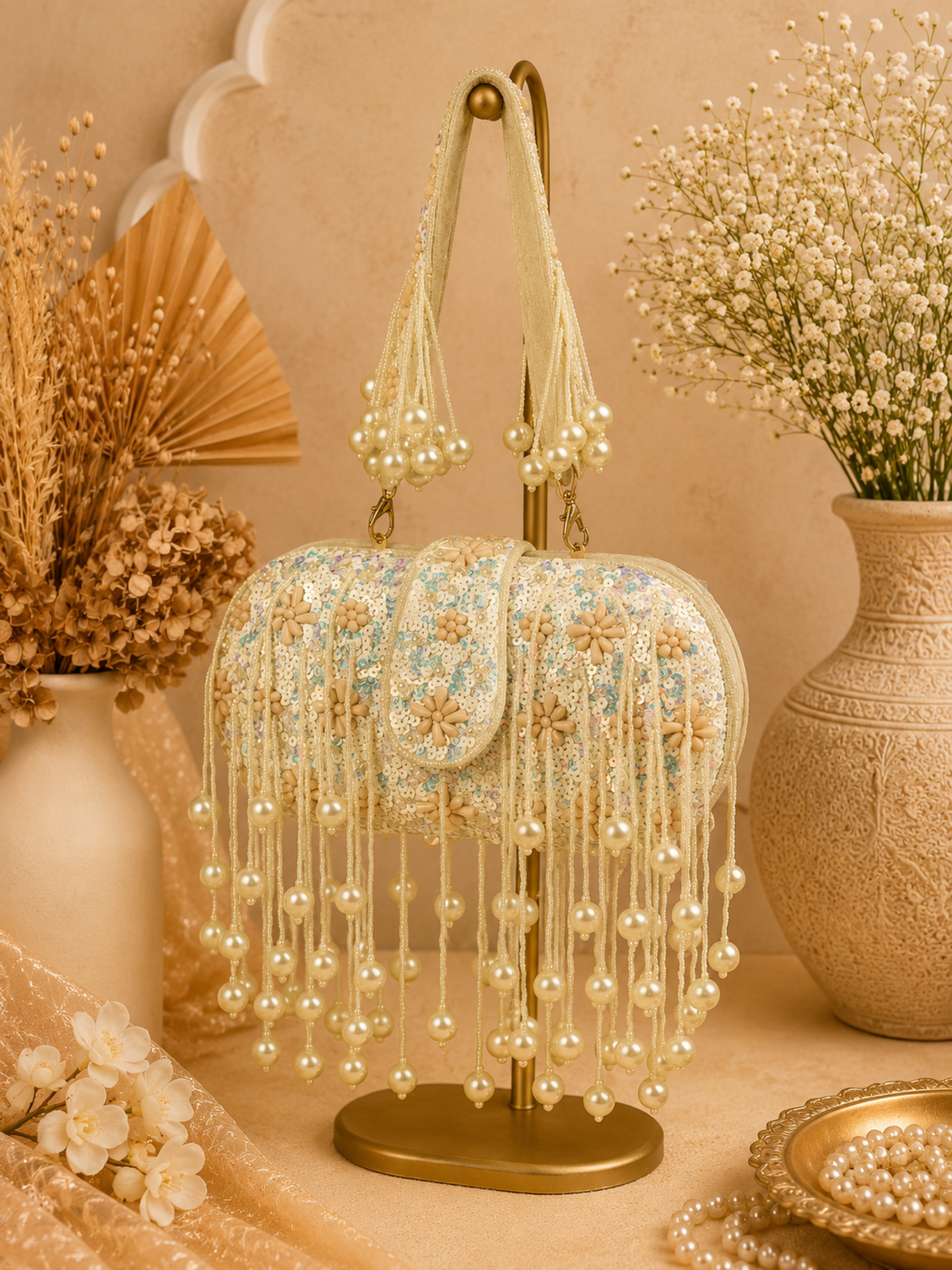Pearl Drape Cutch