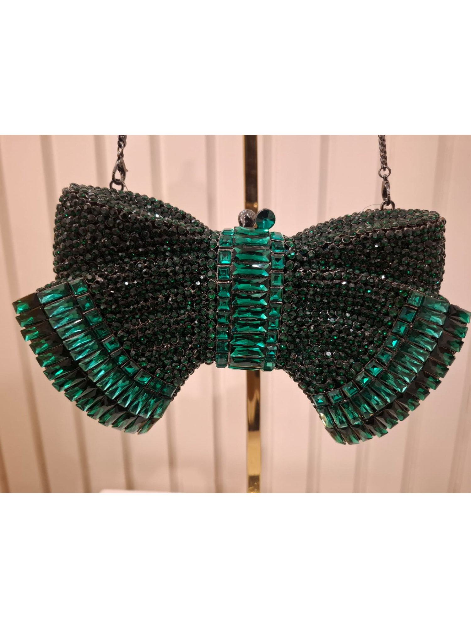 Green Crystal Belle Bow Clutch
