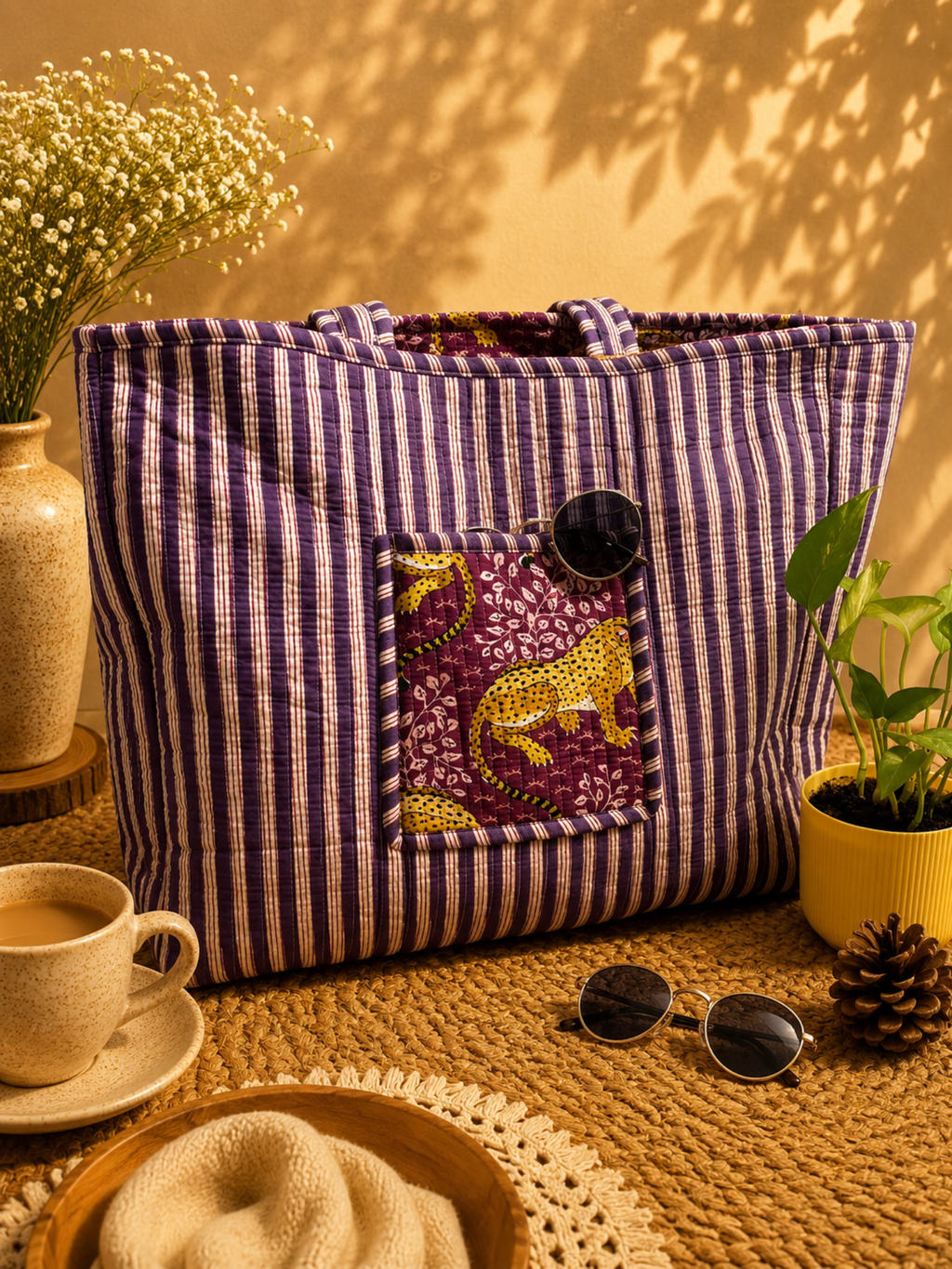 Royal Safari Quilted Tote