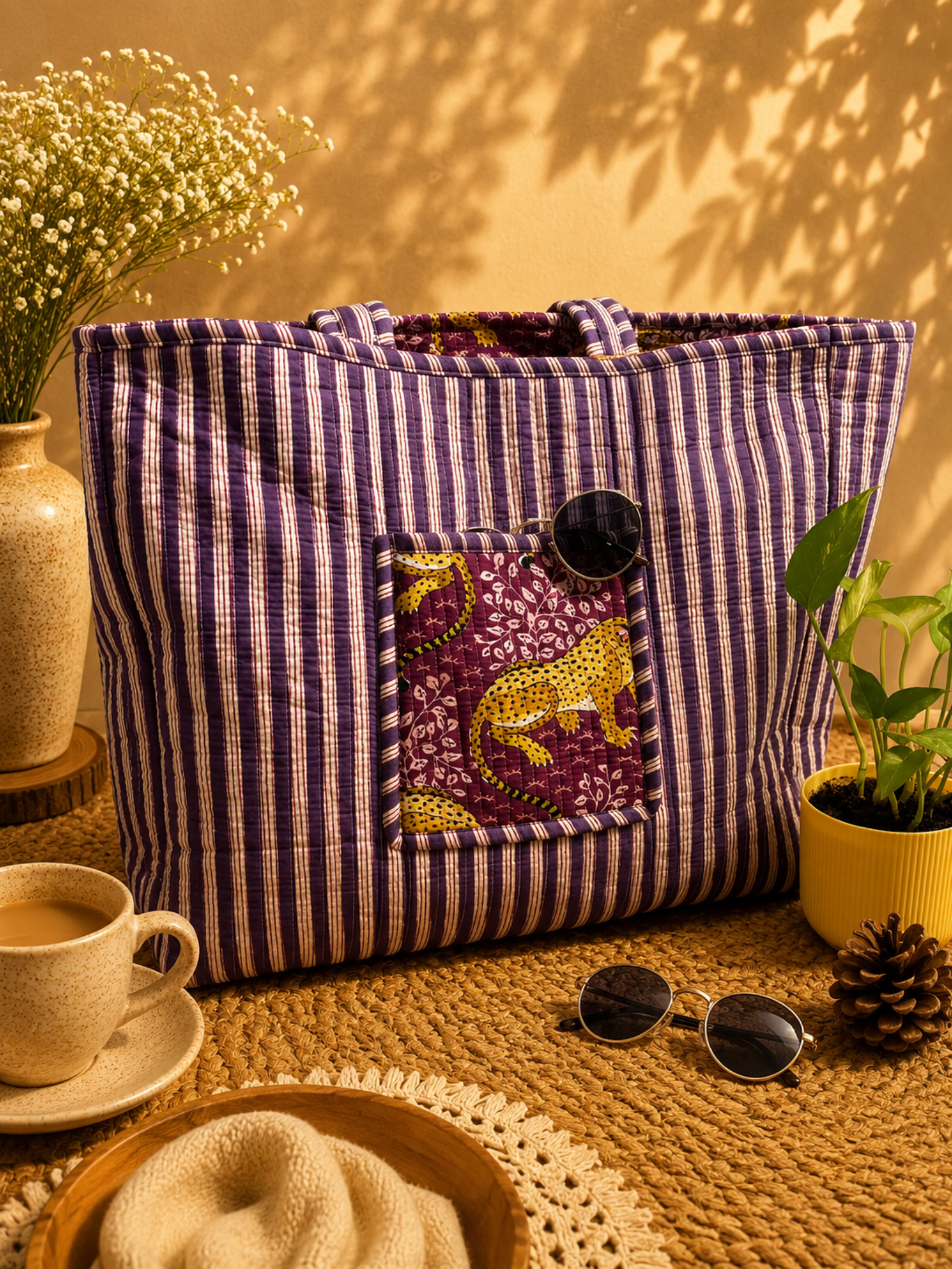 Royal Safari Quilted Tote