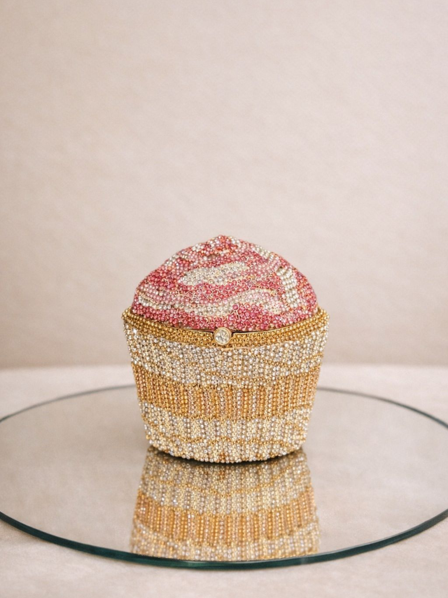 Rosé Cupcake Crystal Clutch