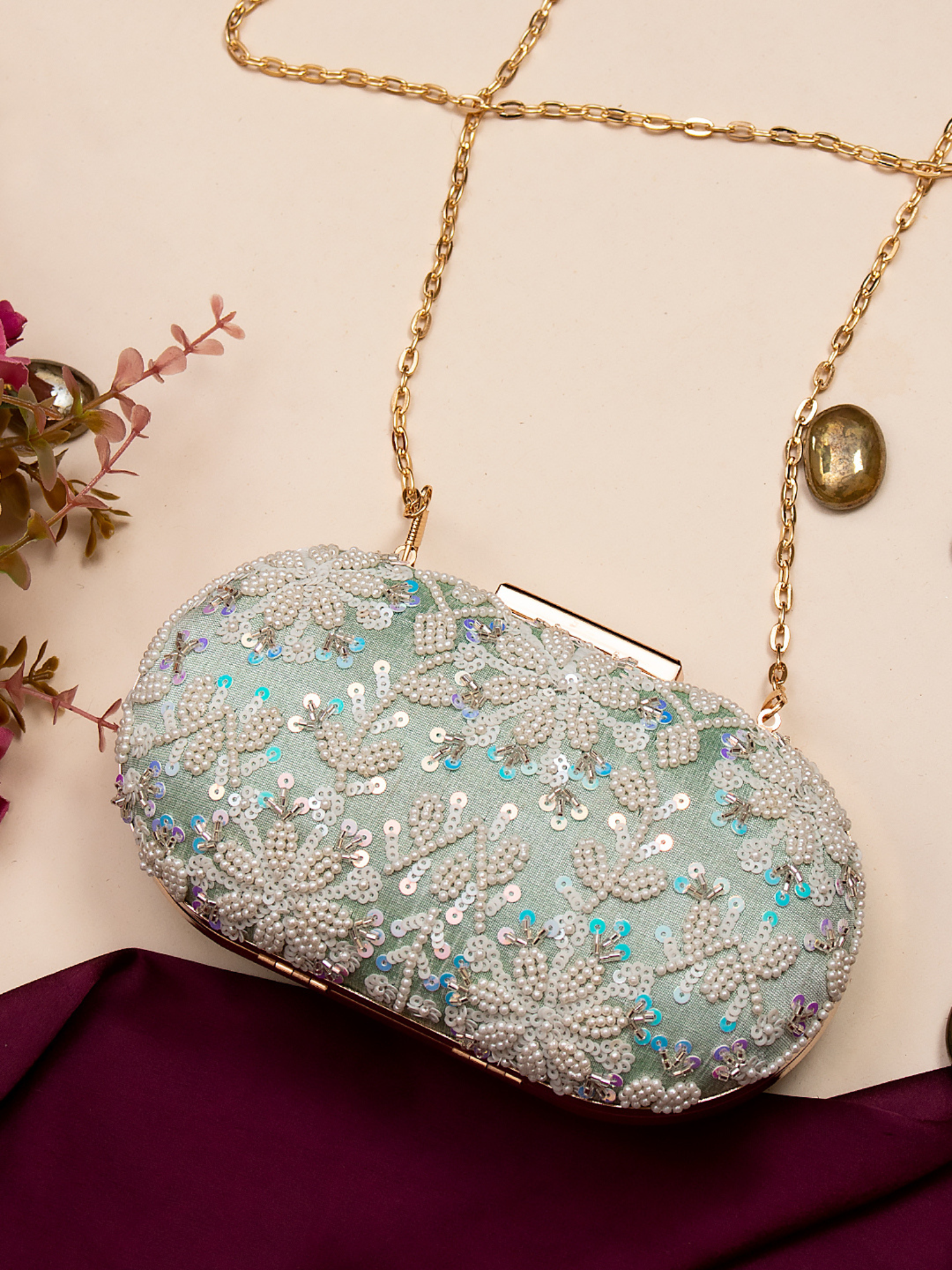 Pastel Petal Oval clutch