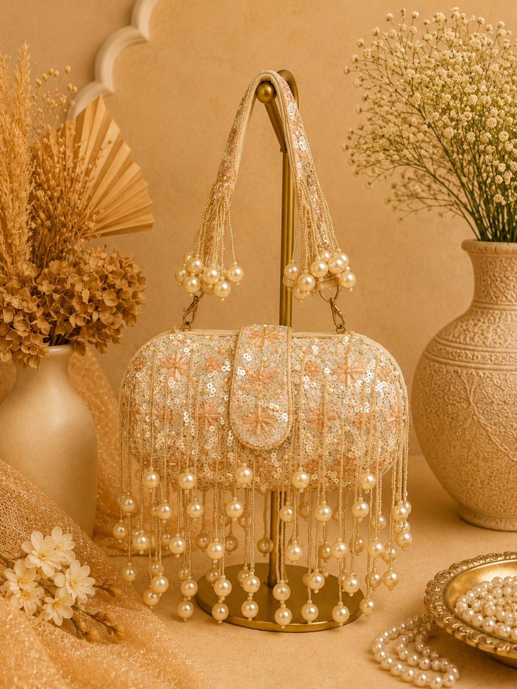Pearl Drape Cutch