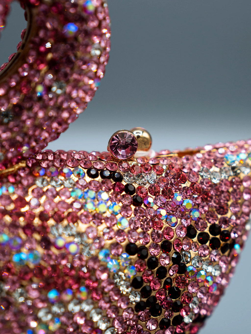 Rosé Swan Crystal Clutch