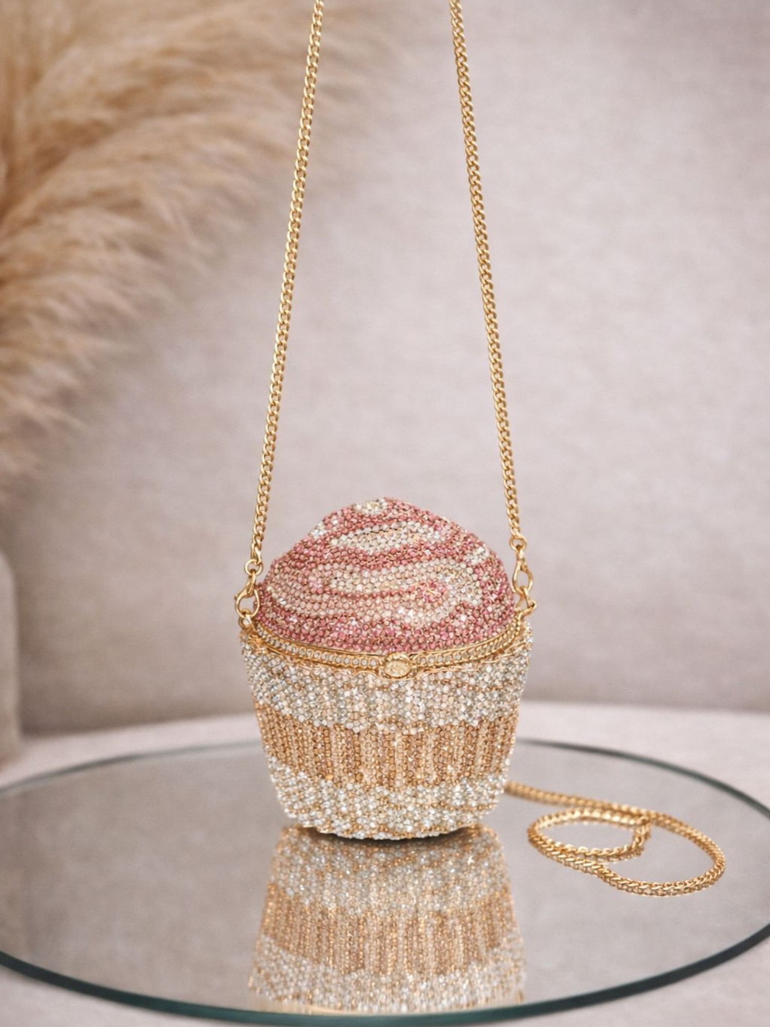 Rosé Cupcake Crystal Clutch