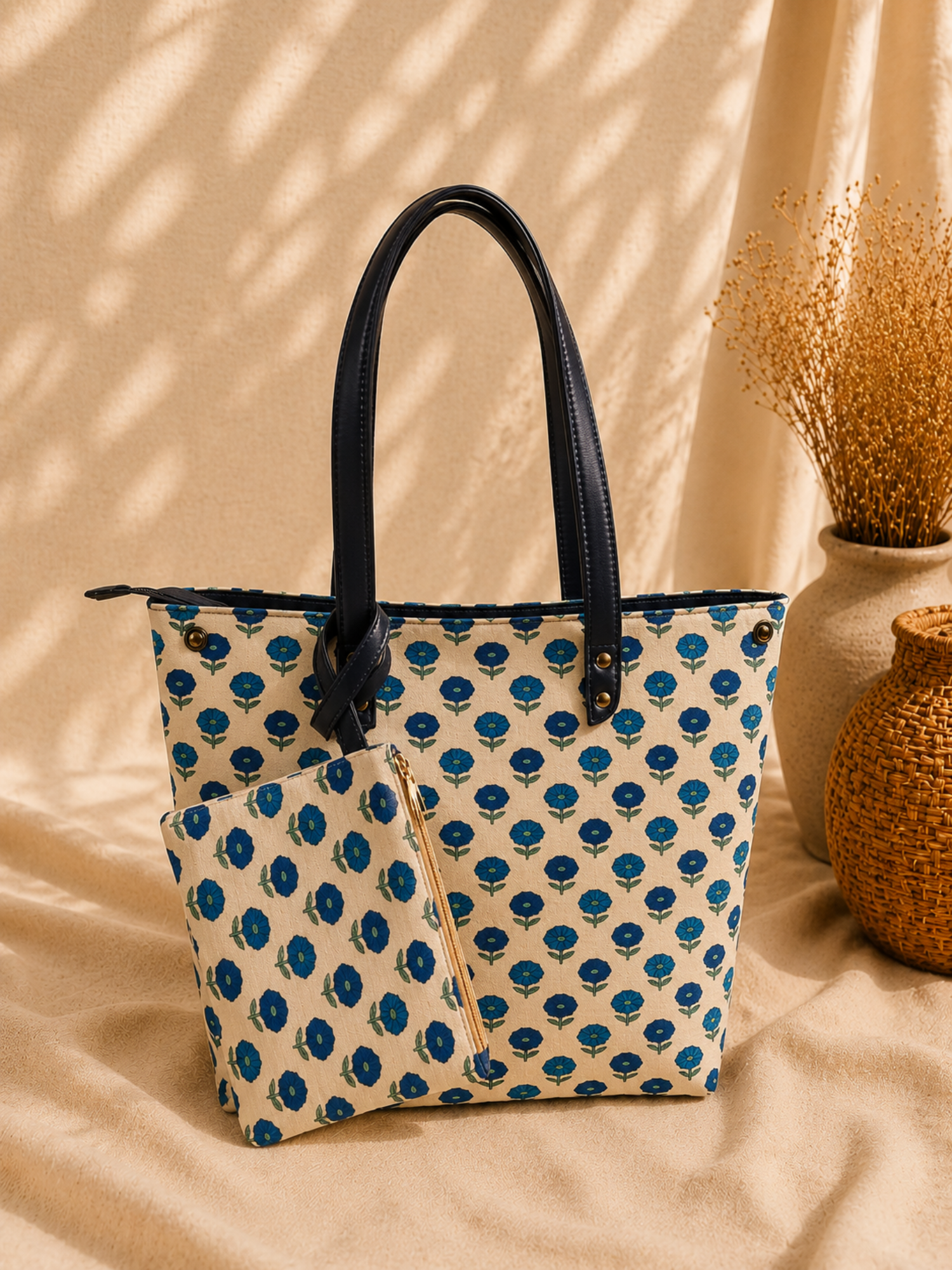 Blue Bloom Heritage Tote