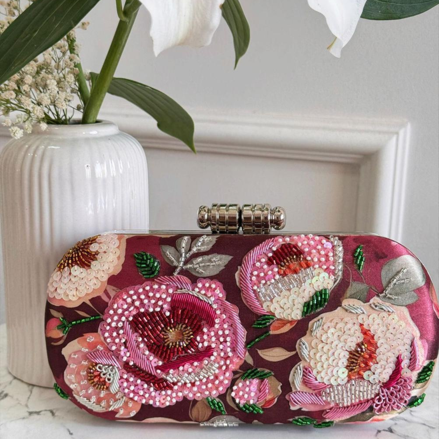 Bloom Luxe Embellished Clutch