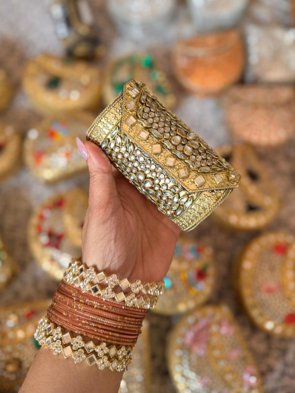 Regal Glow Mini Kundan Bag
