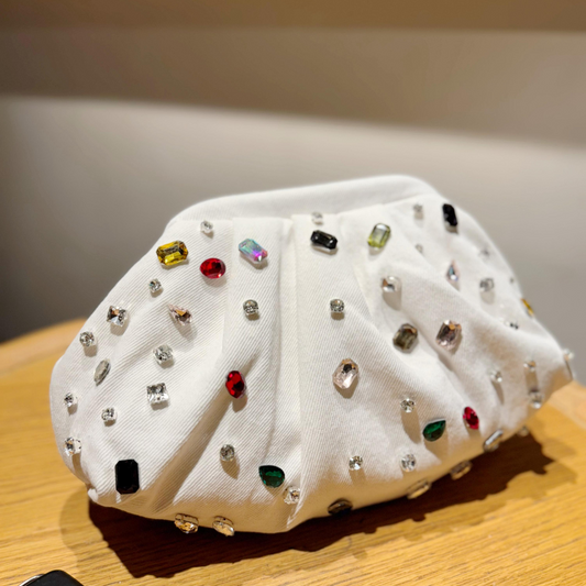 Aurora Glow Denim Clutch