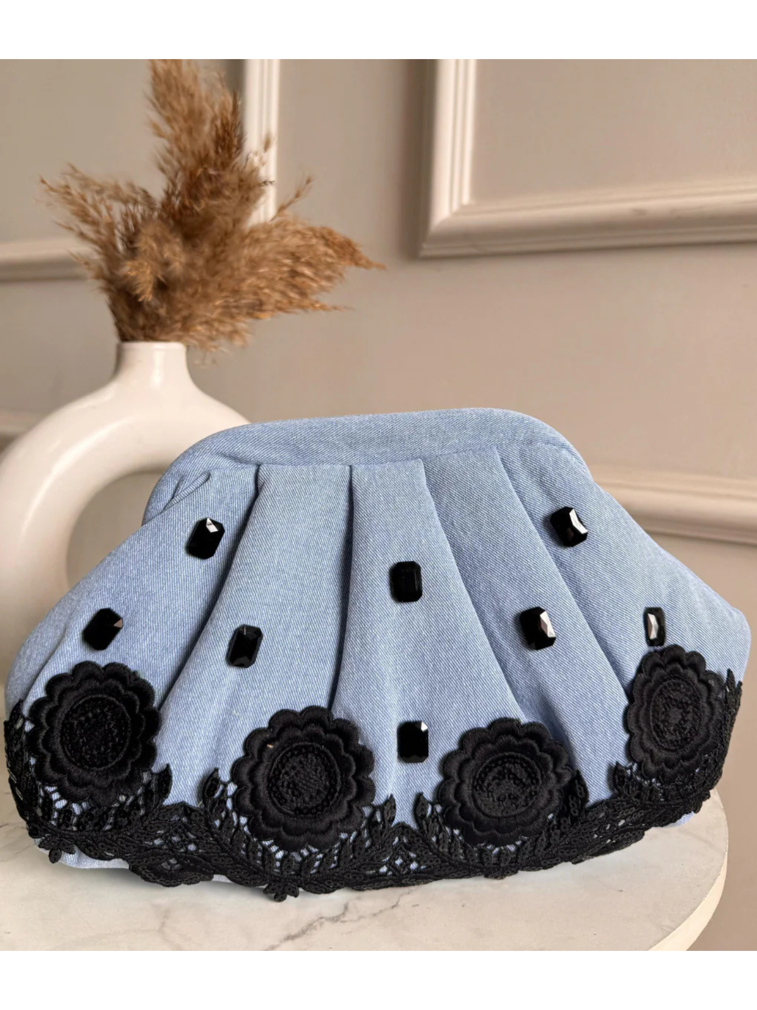 Stone Muse Denim Clutch