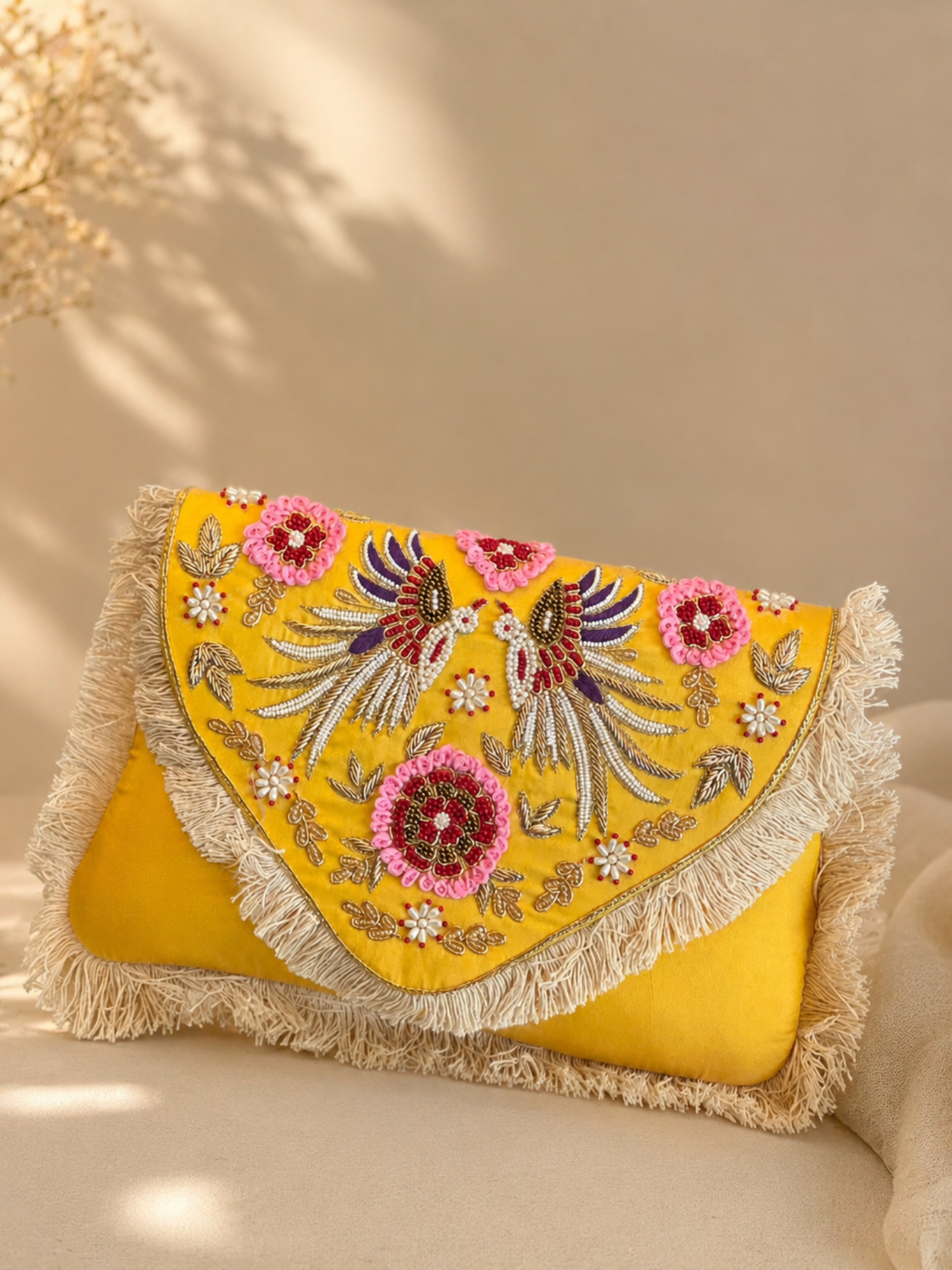 Royal Birdsong Embroidered Clutch