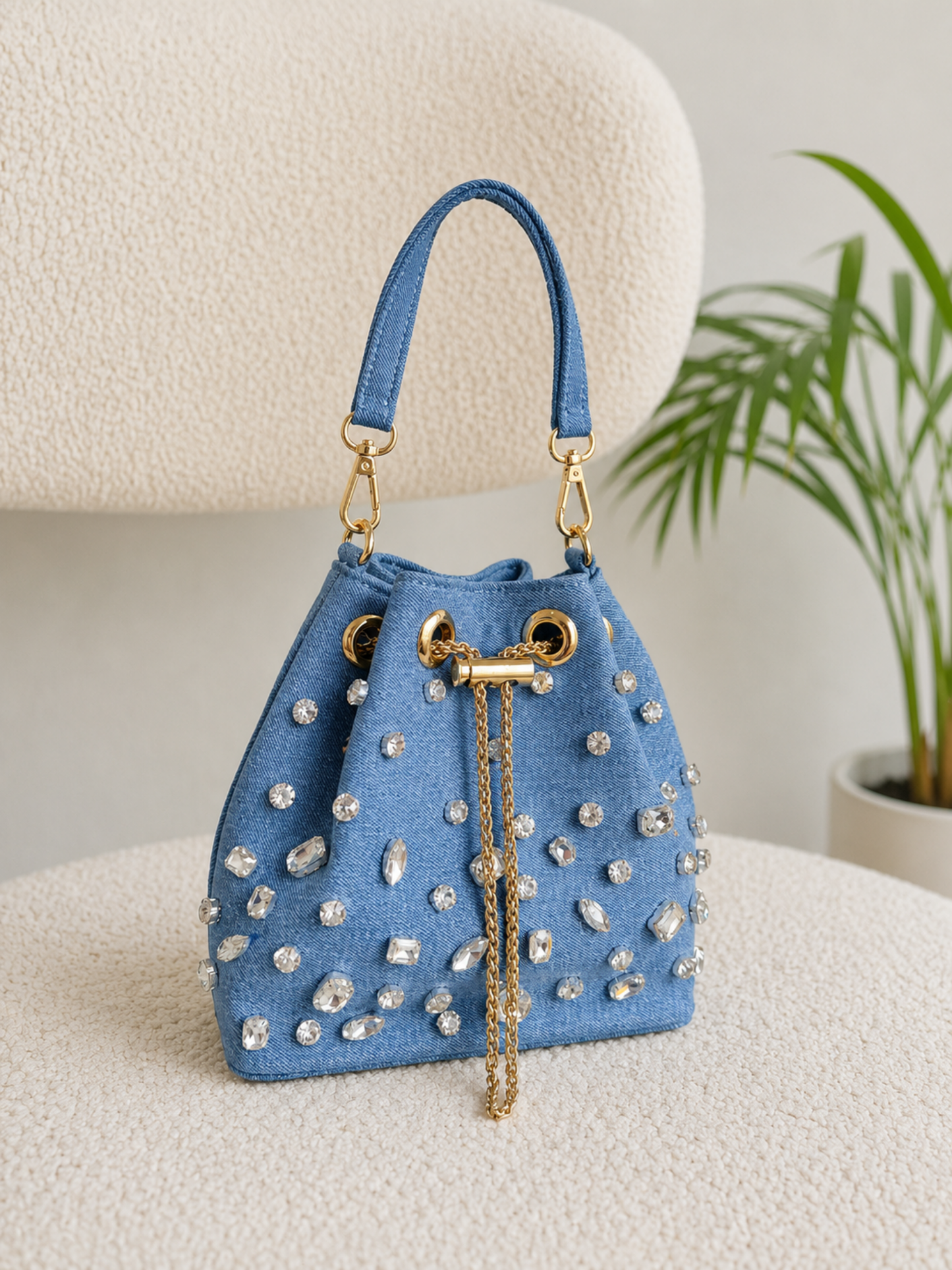 Vogue Denim Bucket Bag
