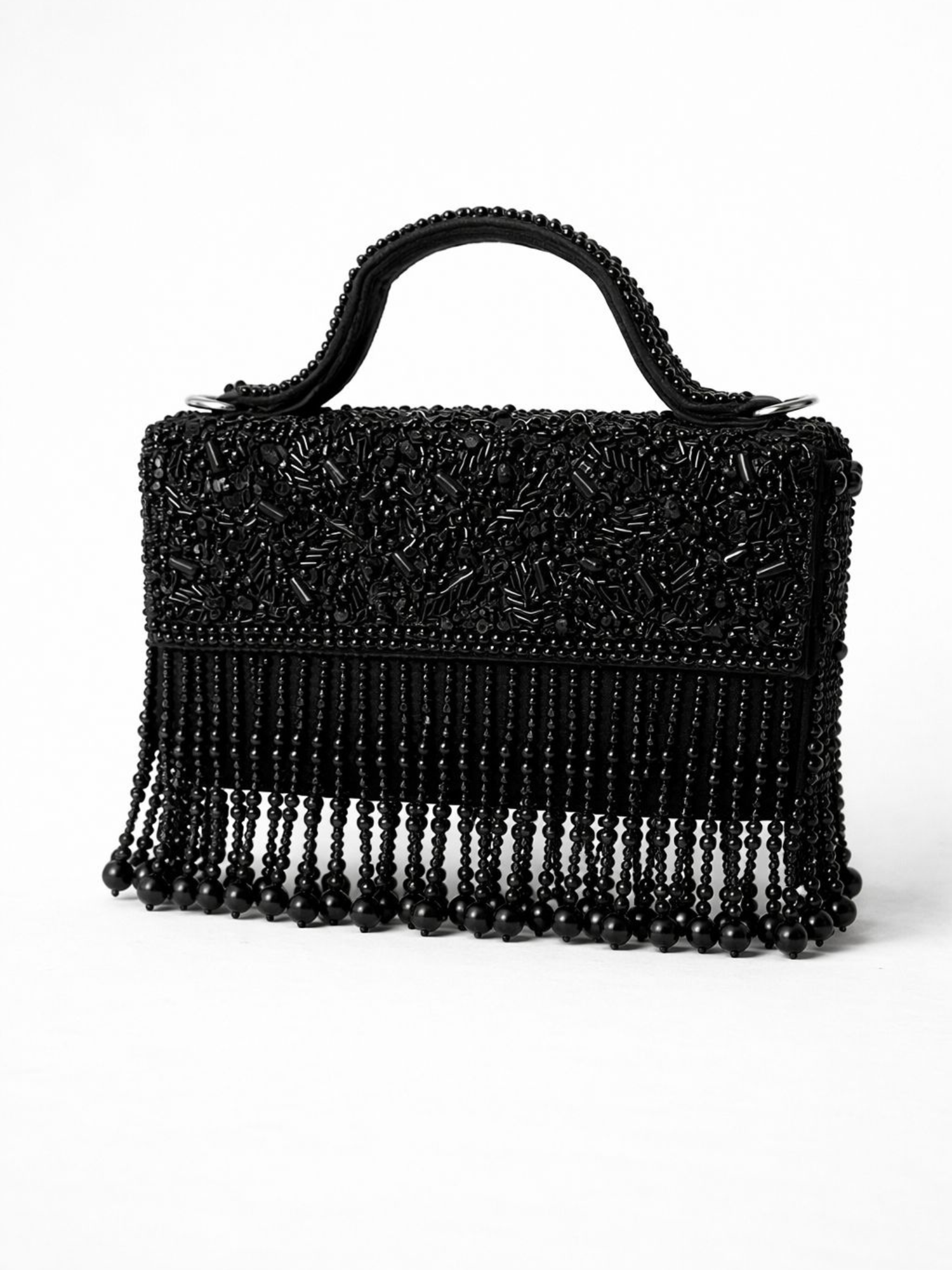 Midnight Fringe Clutch