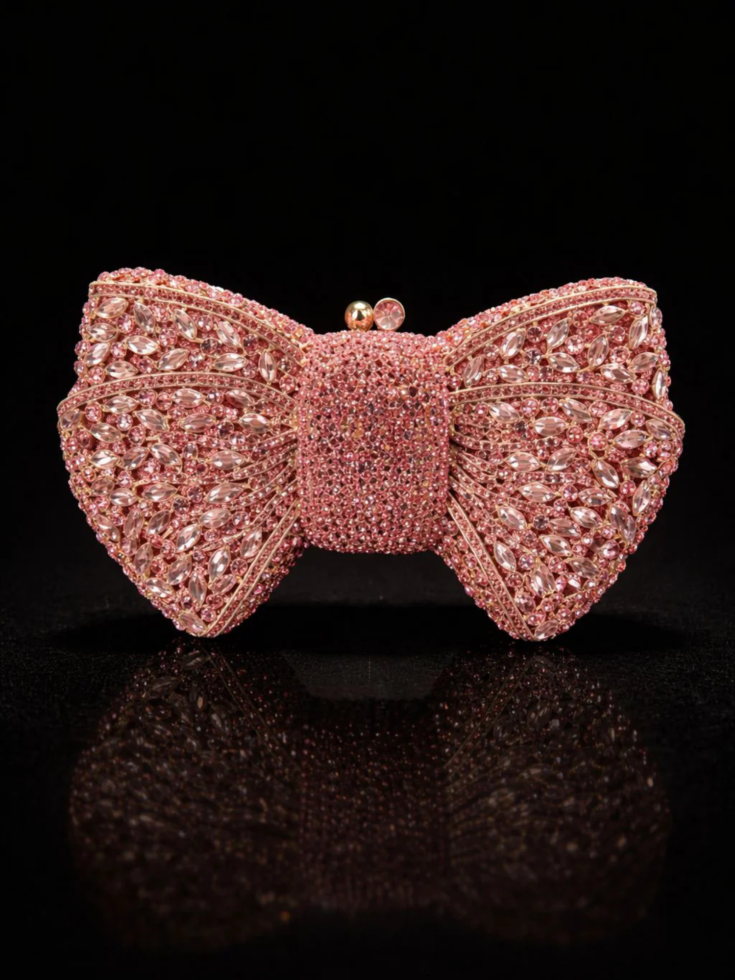 Velvet Bow Crystal Clutch