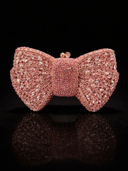 Velvet Bow Crystal Clutch