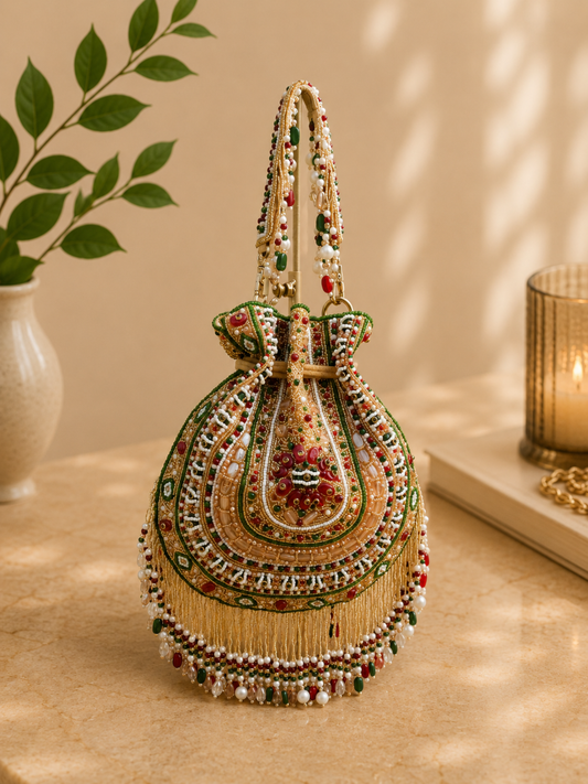 Royal Rajwadi Beaded Potli Bag