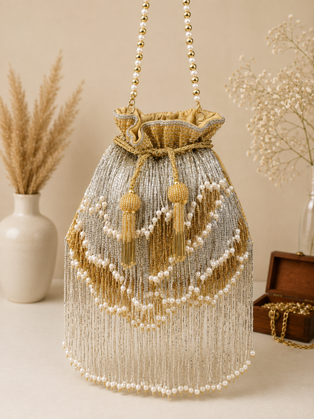 Golden Silver Glam Potli