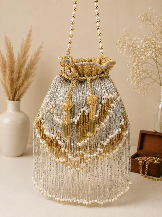 Golden Silver Glam Potli