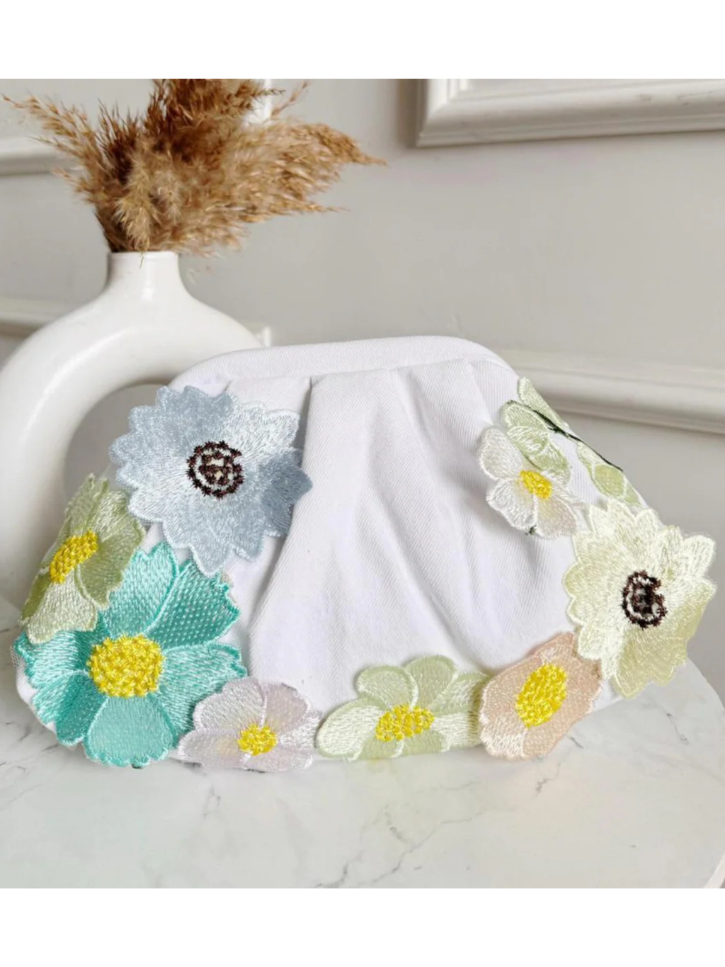 Petal Play Denim Clutch