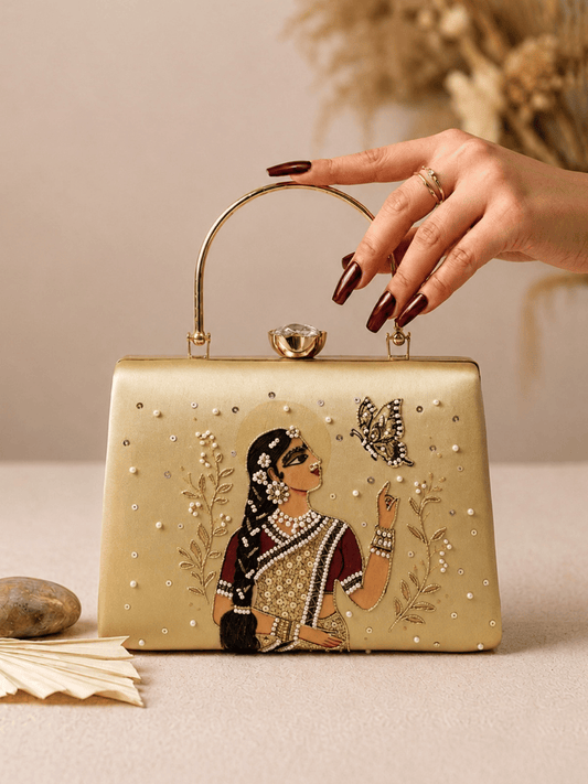 Noor Muse Embroidered Box Clutch