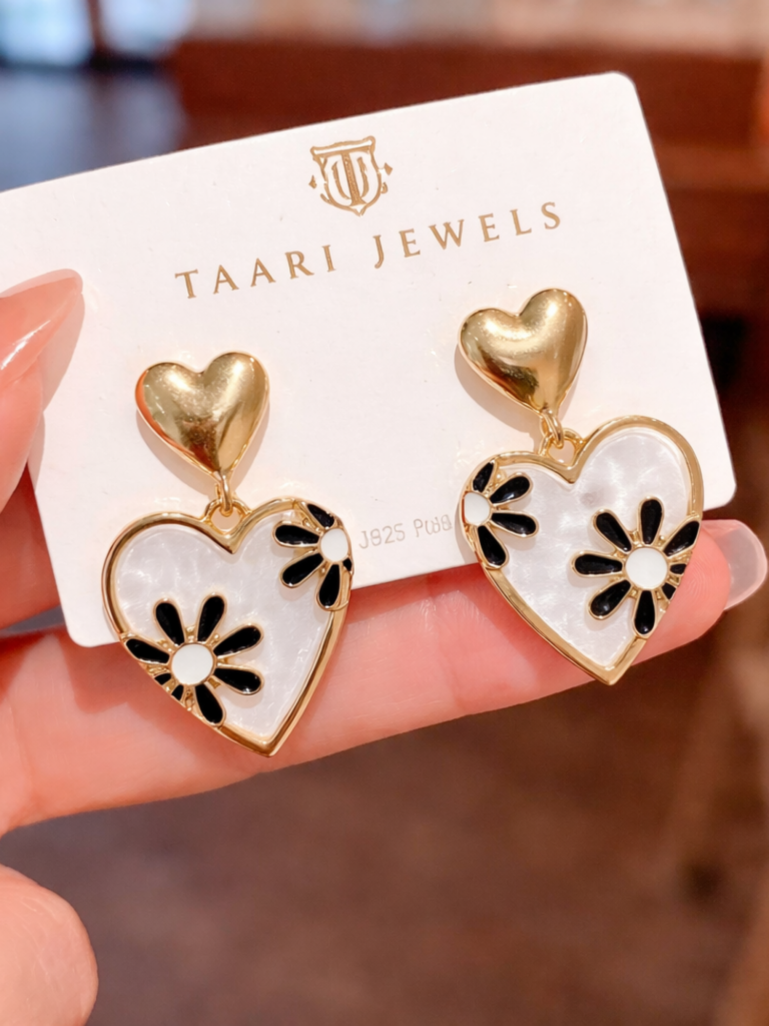 Floral Heart Drop Earrings